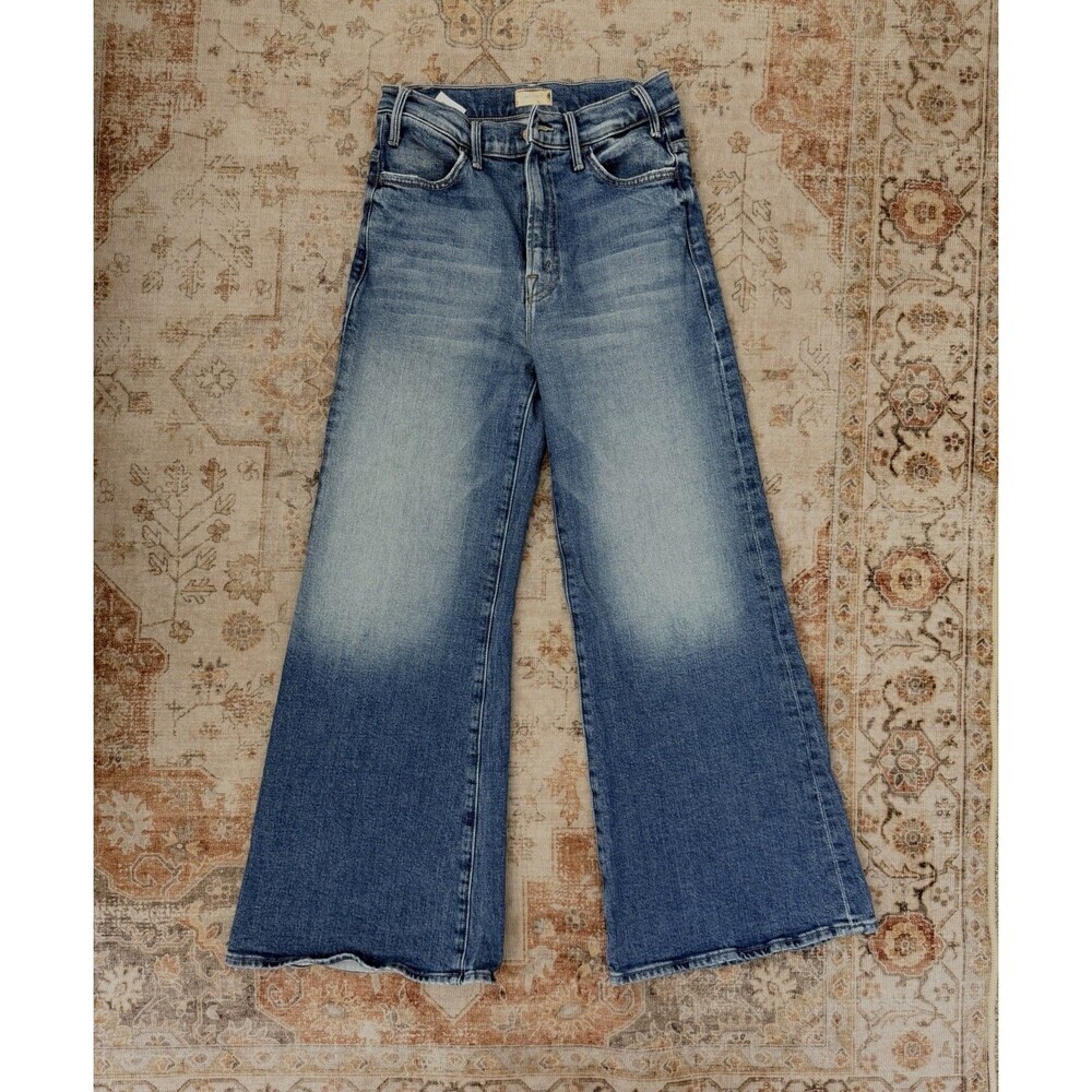 Mother The Hustler Roller High On The Hog Wide Leg Denim Jeans Size 25 - Picture 2 of 10